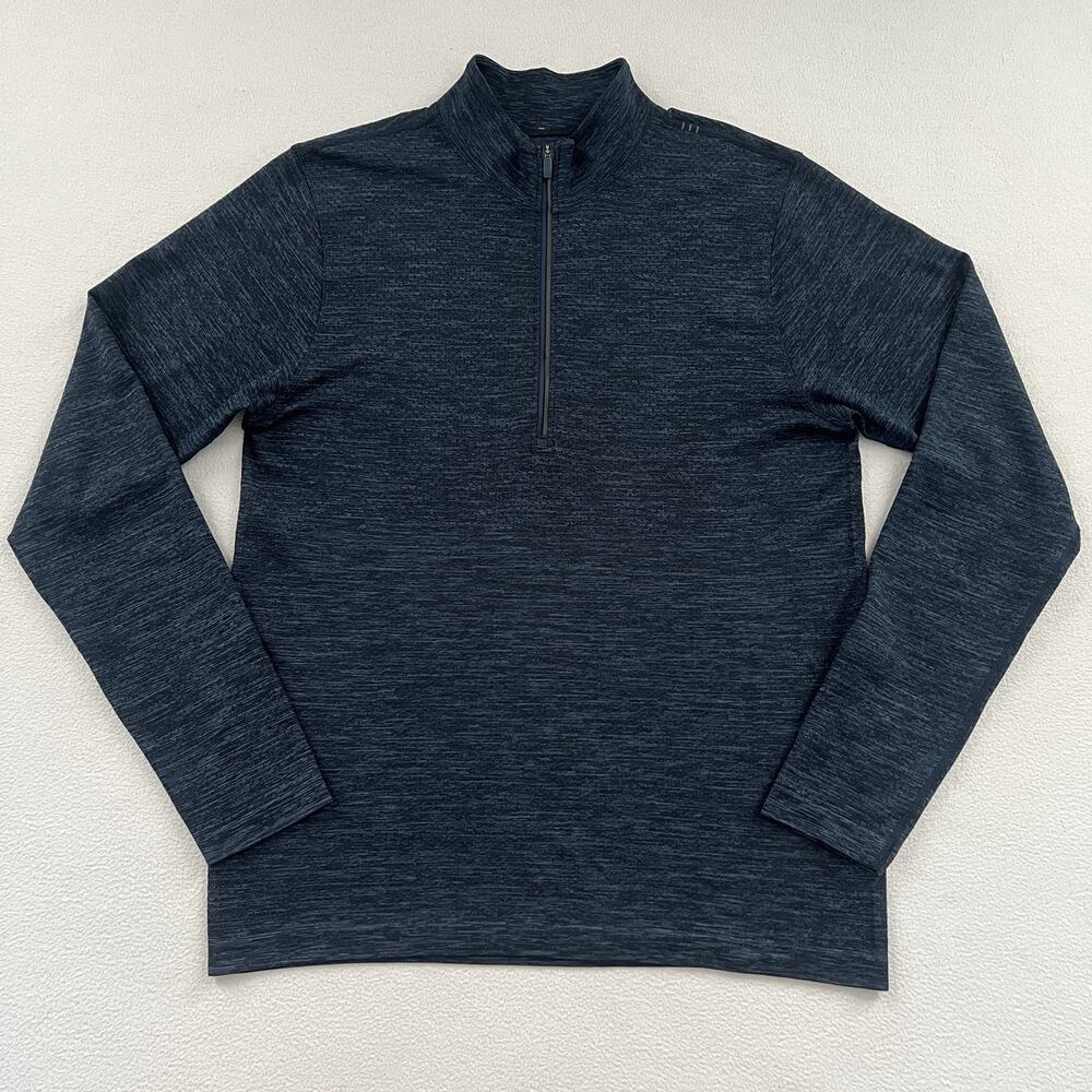 Lululemon Men Mineral Blue True Navy Metal Vent Tech Half Zip Midweight Shirt M